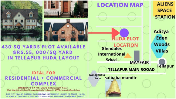 430 Sq Yards Plot Available in Tellapur at very affordable price